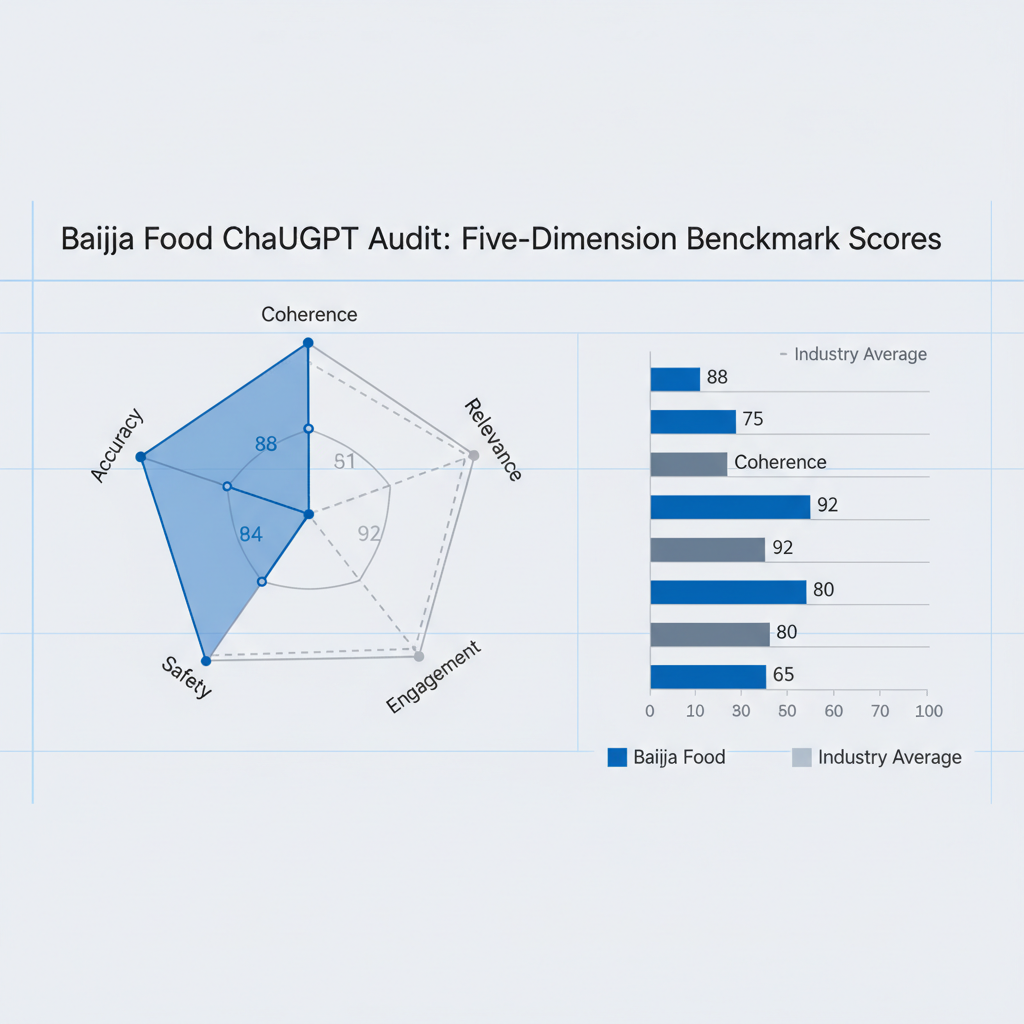 Gráfico de puntuaciones de referencia de IA para Baijia Food