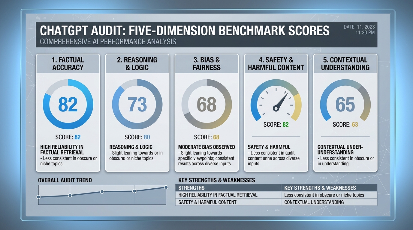 Gráfico de puntuaciones de benchmarks de IA